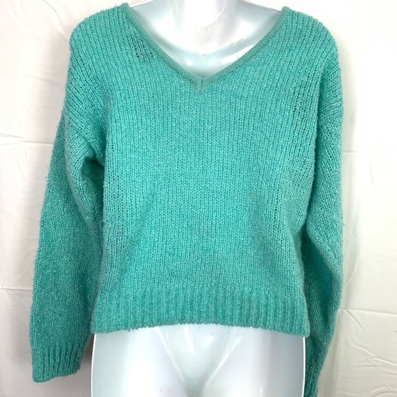 ANDREW ST JOHN Vintage V-Back Chunky Sweater sz M - Picture 7 of 16